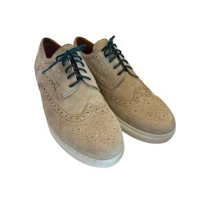 Undandy Mens 44 Tan Suede Wingtip Sneakers Casual Dress Shoes